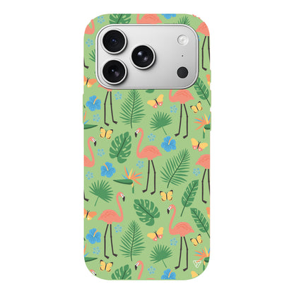 Tropik Flamingo Lansman Model İçi Kadife Silikon Telefon Kılıfı