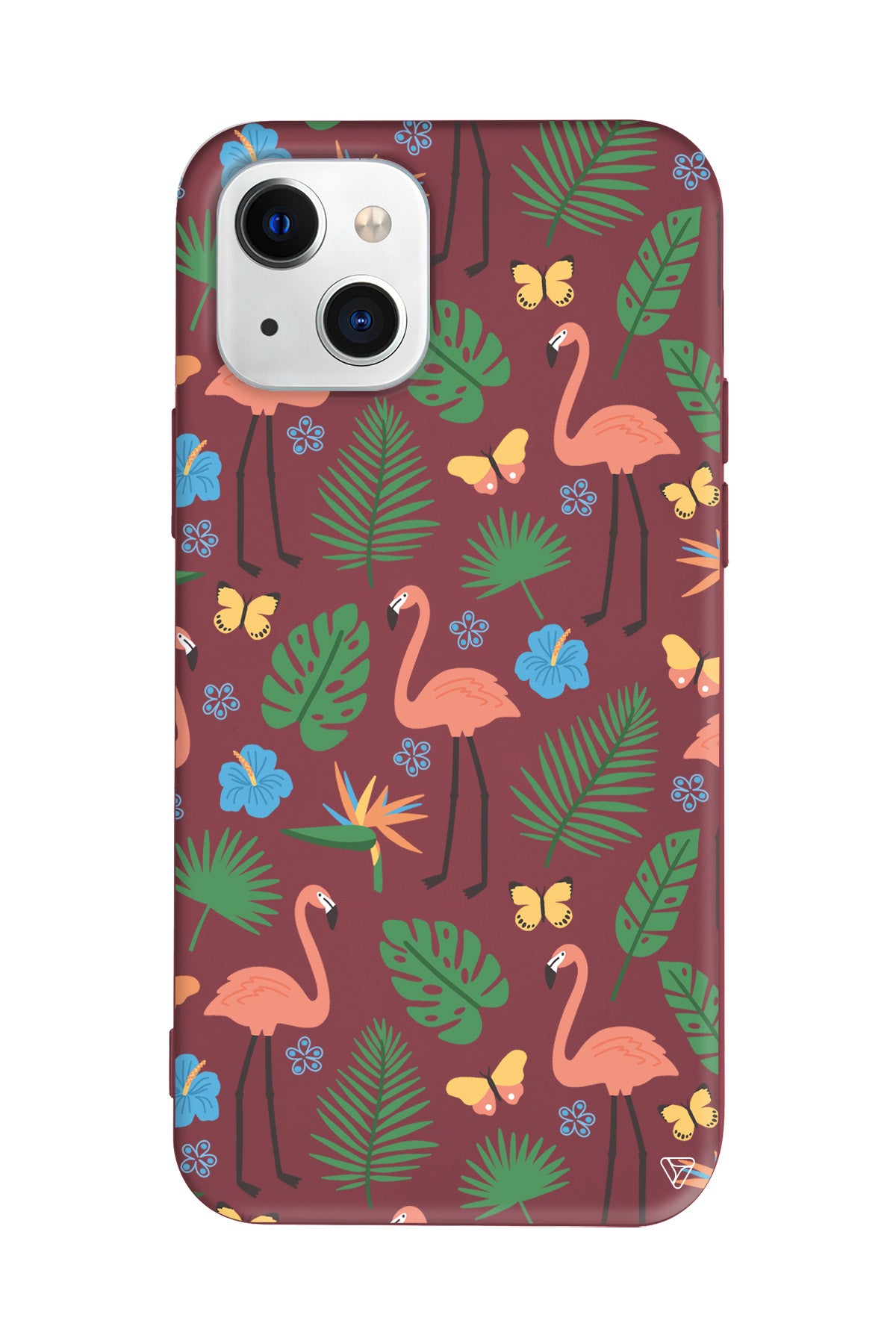 Tropik Flamingo Lansman Model İçi Kadife Silikon Telefon Kılıfı