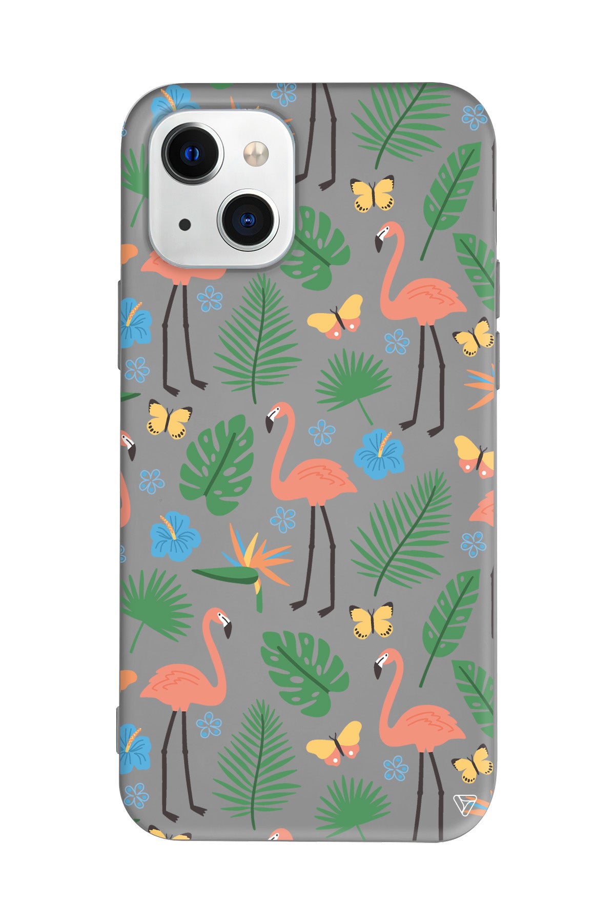 Tropik Flamingo Lansman Model İçi Kadife Silikon Telefon Kılıfı