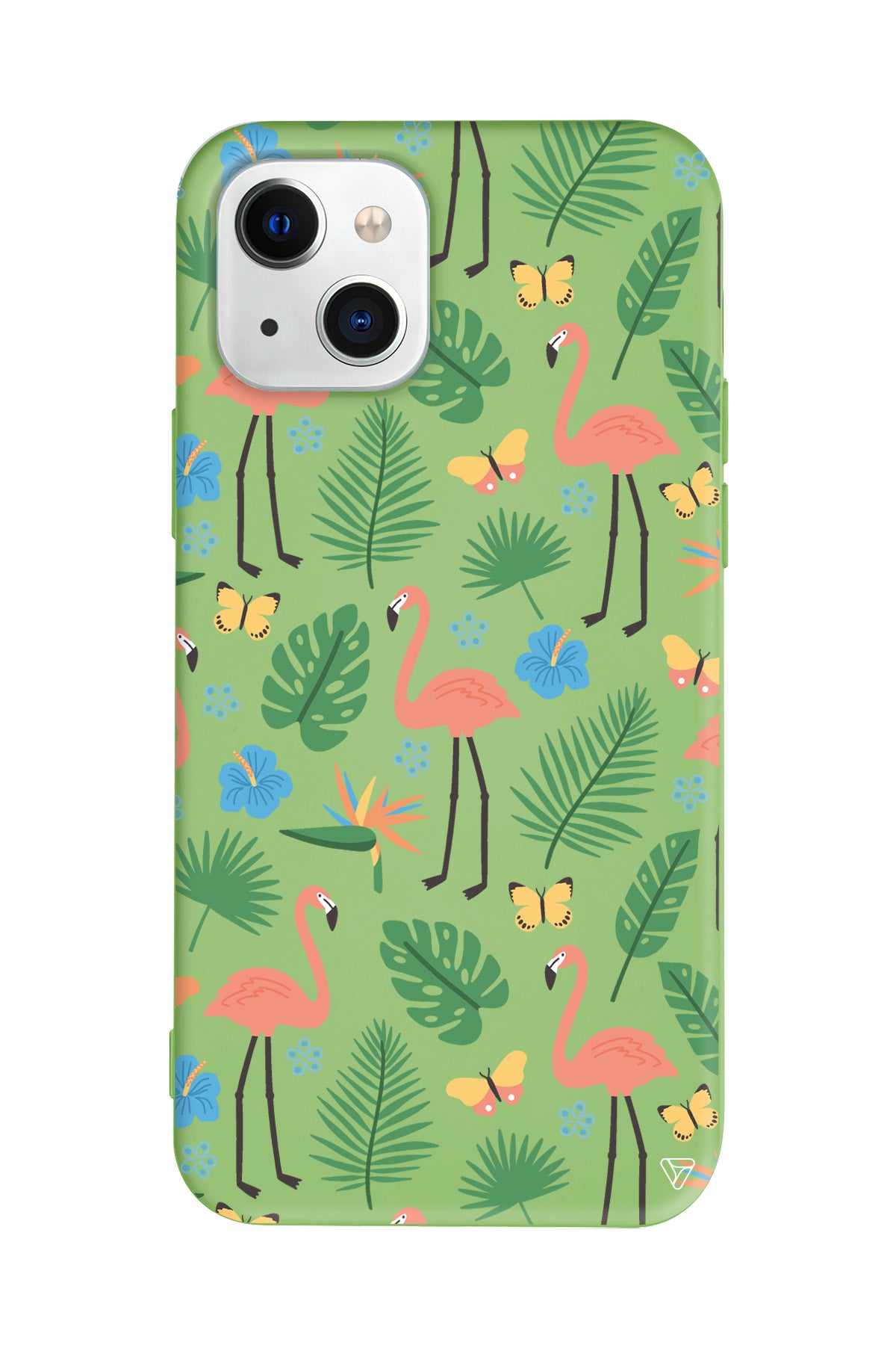 Tropik Flamingo Lansman Model İçi Kadife Silikon Telefon Kılıfı