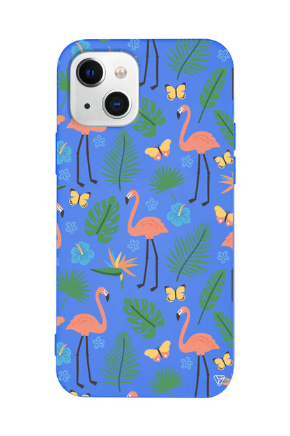 Tropik Flamingo Lansman Model İçi Kadife Silikon Telefon Kılıfı – Plus Serisine Özel