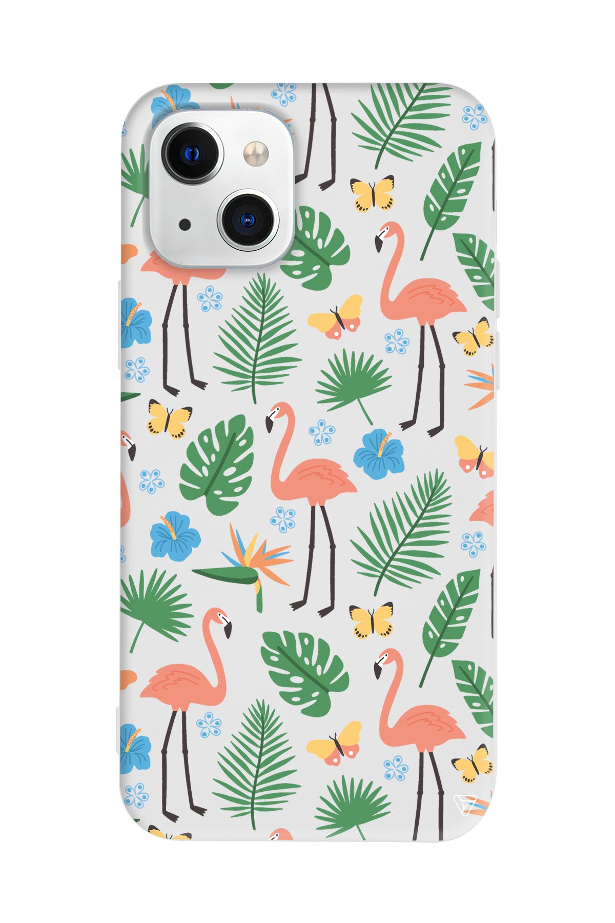 Tropik Flamingo Lansman Model İçi Kadife Silikon Telefon Kılıfı – Plus Serisine Özel