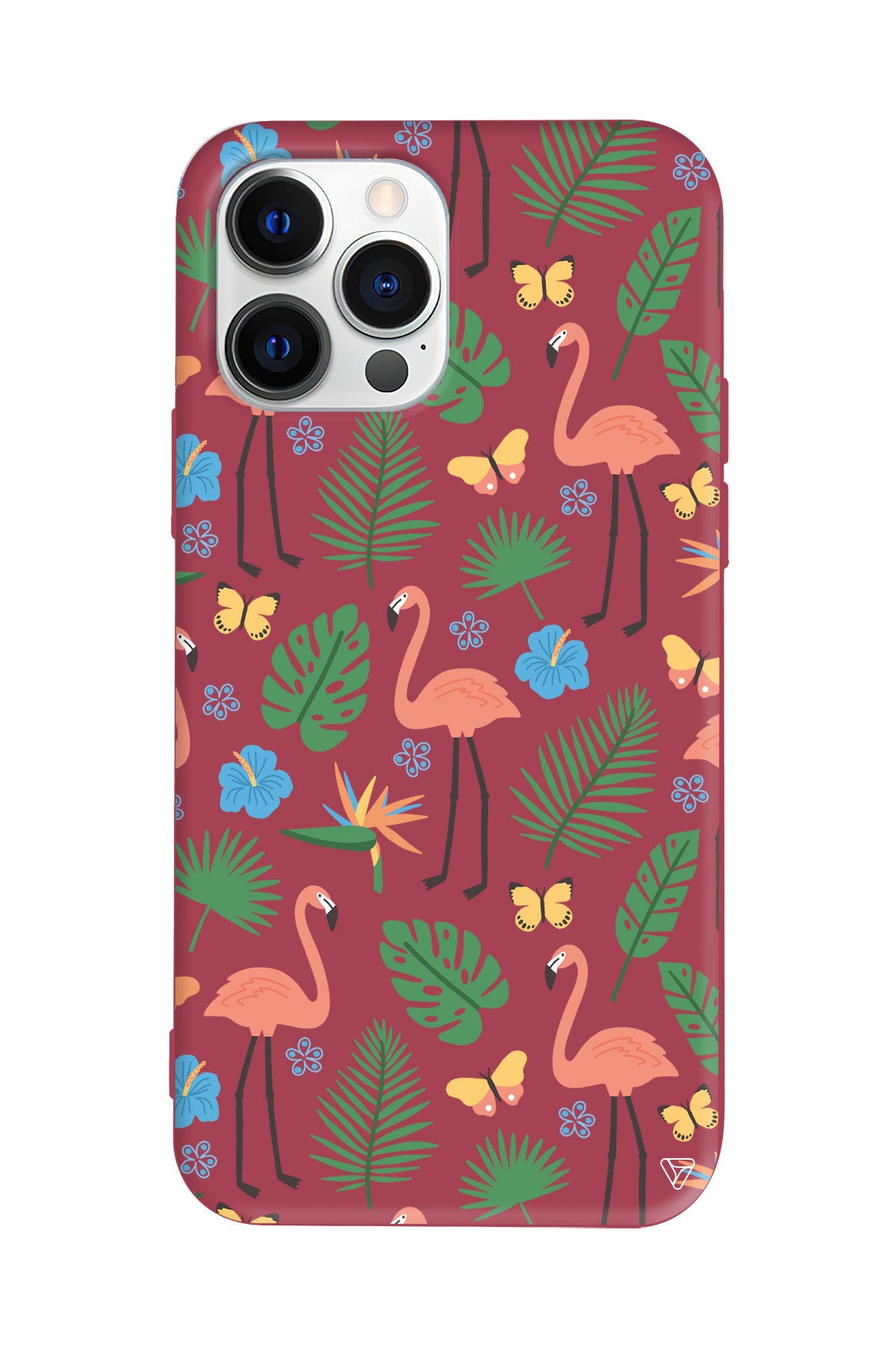 Tropik Flamingo Lansman Model İçi Kadife Silikon Telefon Kılıfı