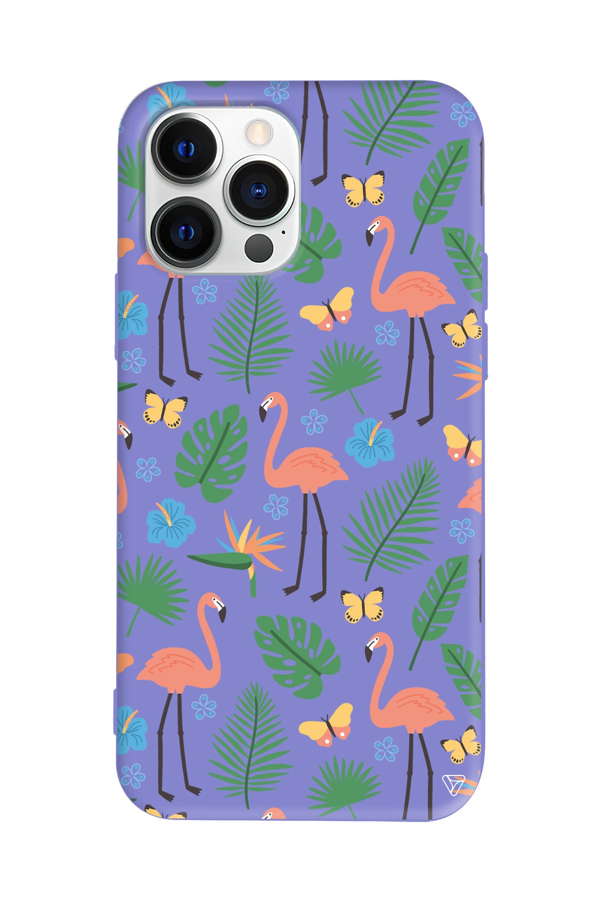 Tropik Flamingo Lansman Model İçi Kadife Silikon Telefon Kılıfı