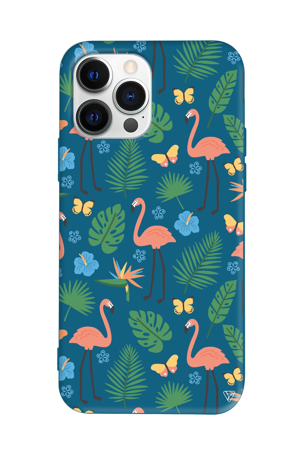 Tropik Flamingo Lansman Model İçi Kadife Silikon Telefon Kılıfı