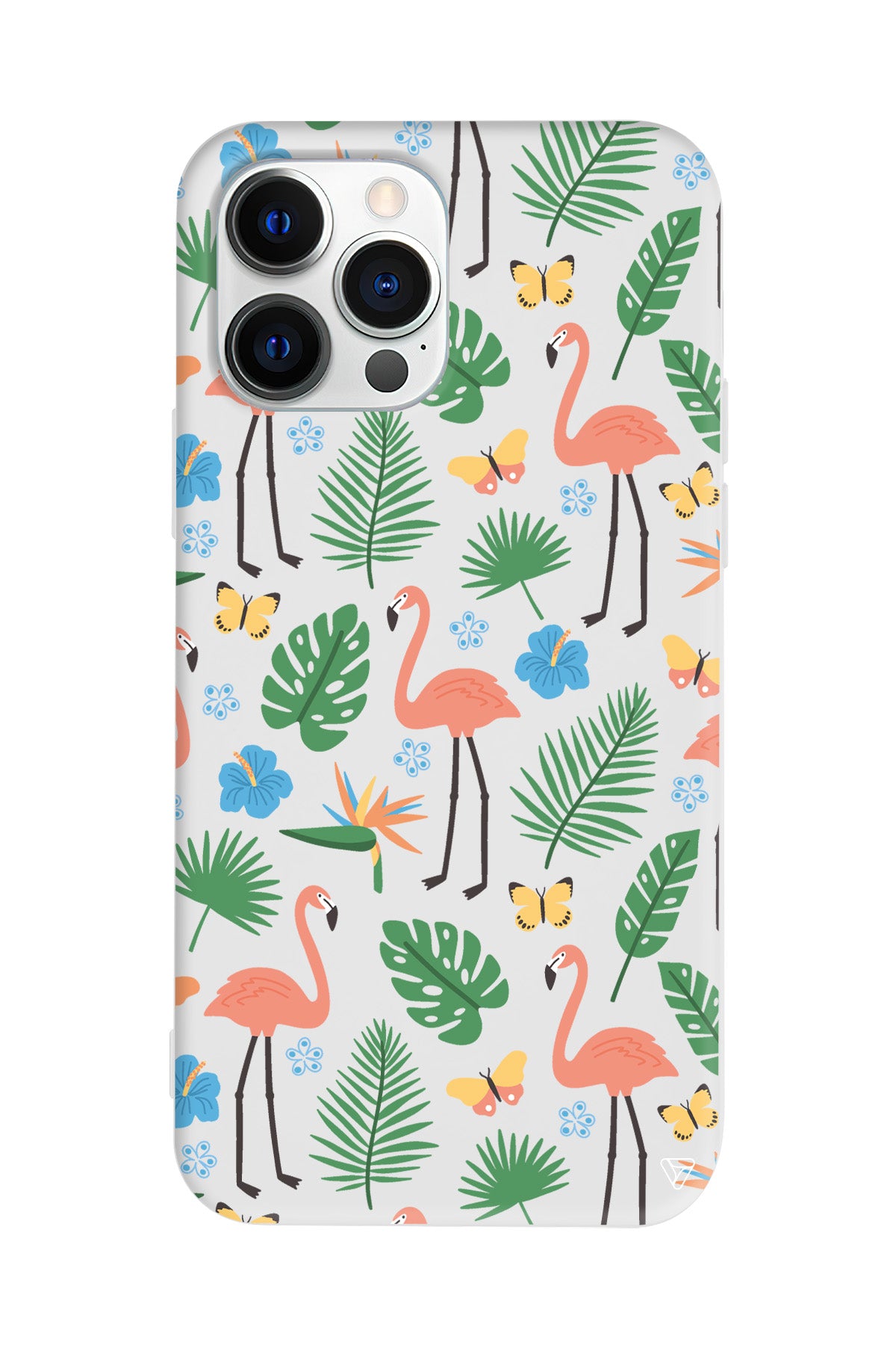 Tropik Flamingo Lansman Model İçi Kadife Silikon Telefon Kılıfı