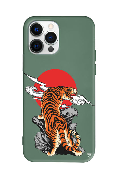 Kükreyen Leopar Lansman Model İçi Kadife Silikon Telefon Kılıfı