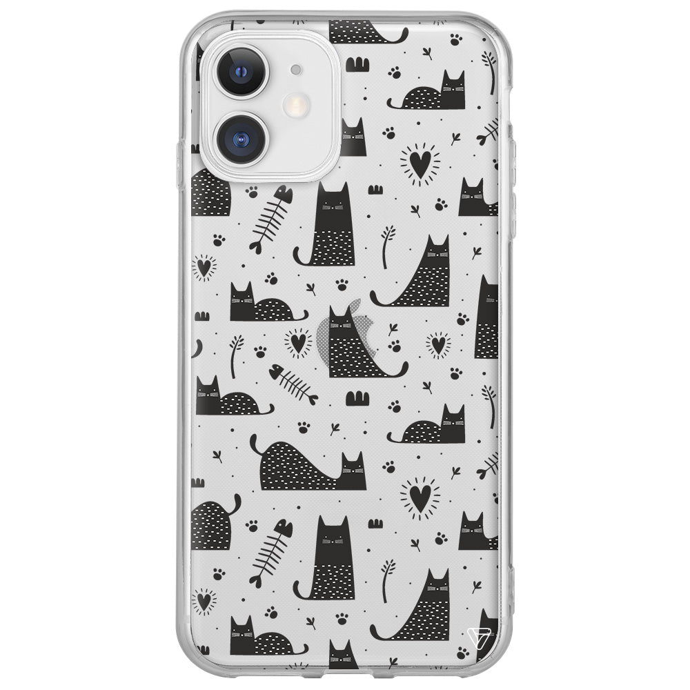 Balık ve Kedi Lansman Model İçi Kadife Silikon Telefon Kılıfı