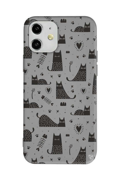 Balık ve Kedi Lansman Model İçi Kadife Silikon Telefon Kılıfı