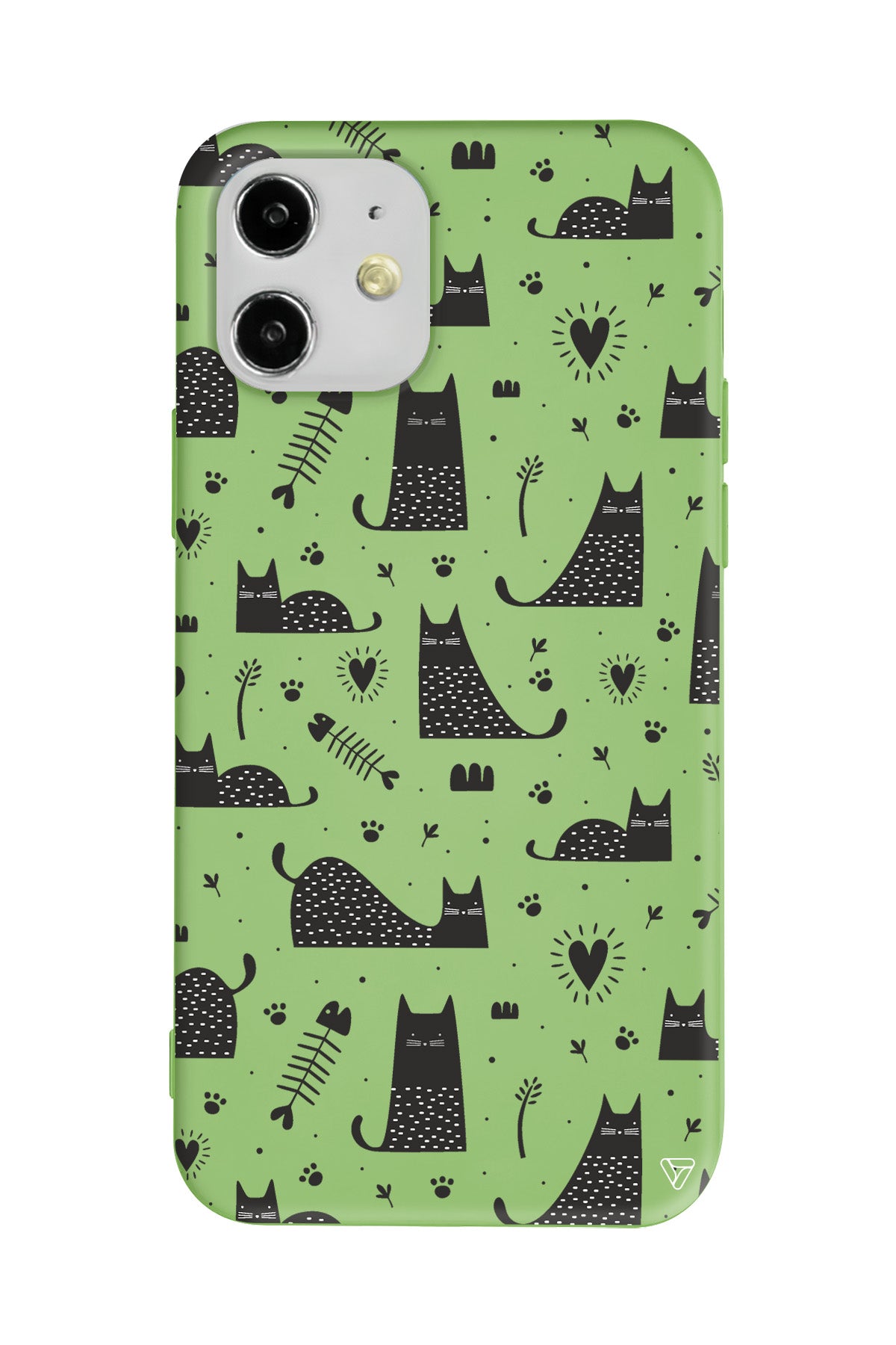 Balık ve Kedi Lansman Model İçi Kadife Silikon Telefon Kılıfı