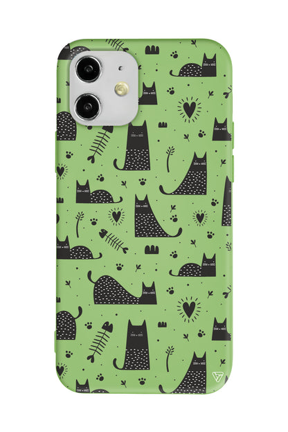 Balık ve Kedi Lansman Model İçi Kadife Silikon Telefon Kılıfı