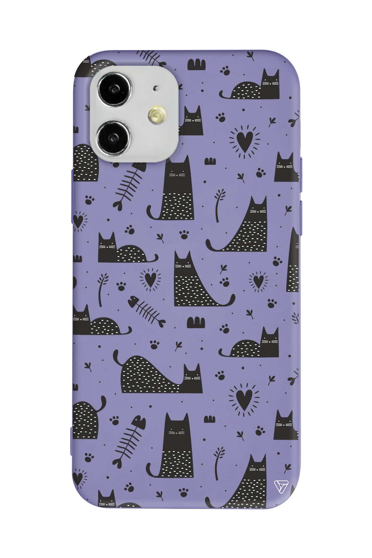 Balık ve Kedi Lansman Model İçi Kadife Silikon Telefon Kılıfı