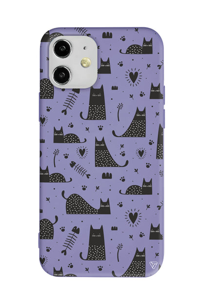 Balık ve Kedi Lansman Model İçi Kadife Silikon Telefon Kılıfı