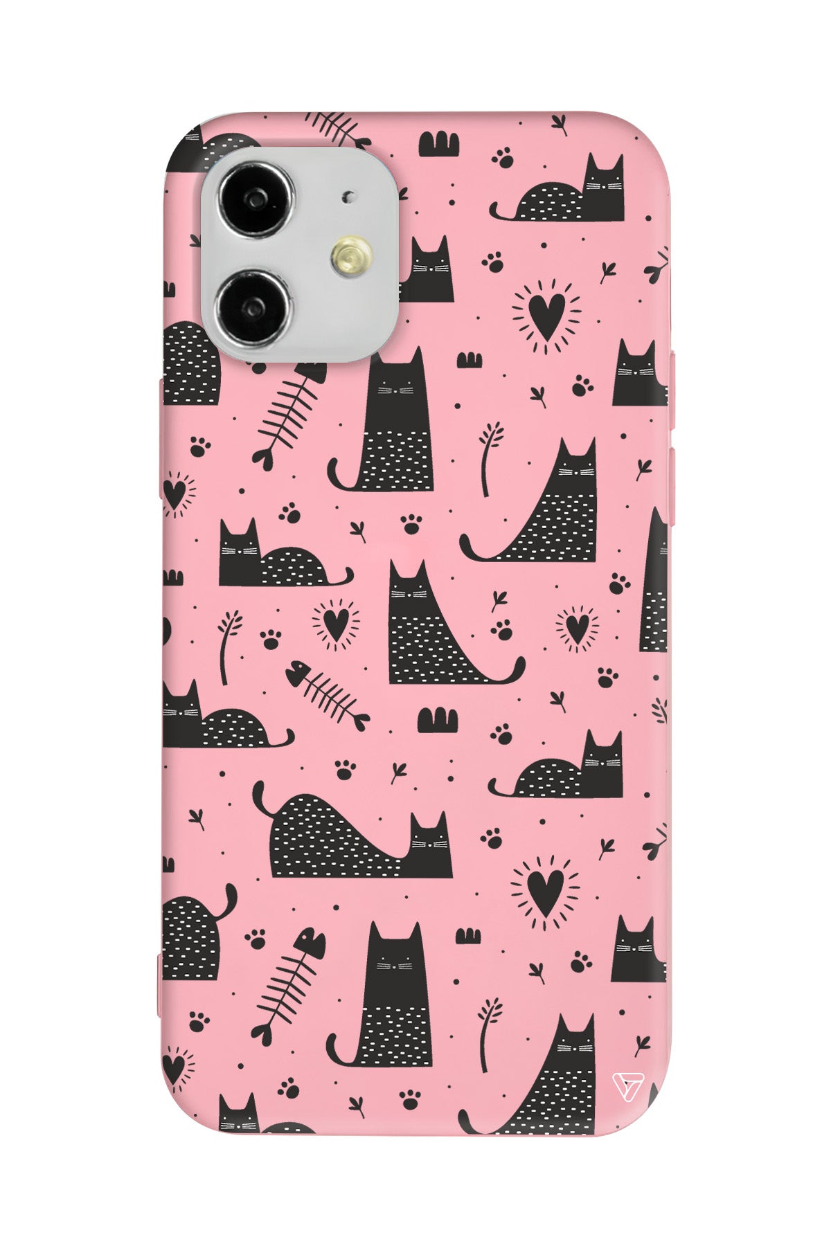 Balık ve Kedi Lansman Model İçi Kadife Silikon Telefon Kılıfı