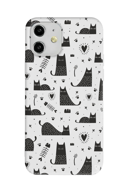 Balık ve Kedi Lansman Model İçi Kadife Silikon Telefon Kılıfı