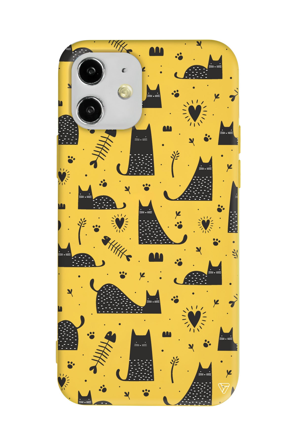 Balık ve Kedi Lansman Model İçi Kadife Silikon Telefon Kılıfı