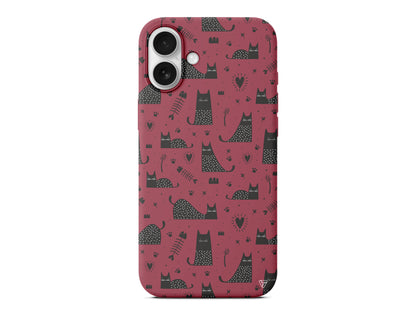 Balık ve Kedi Lansman Model İçi Kadife Silikon Telefon Kılıfı