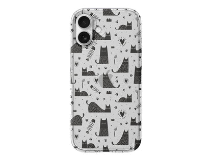 Balık ve Kedi Lansman Model İçi Kadife Silikon Telefon Kılıfı