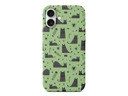 Balık ve Kedi Lansman Model İçi Kadife Silikon Telefon Kılıfı