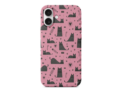 Balık ve Kedi Lansman Model İçi Kadife Silikon Telefon Kılıfı