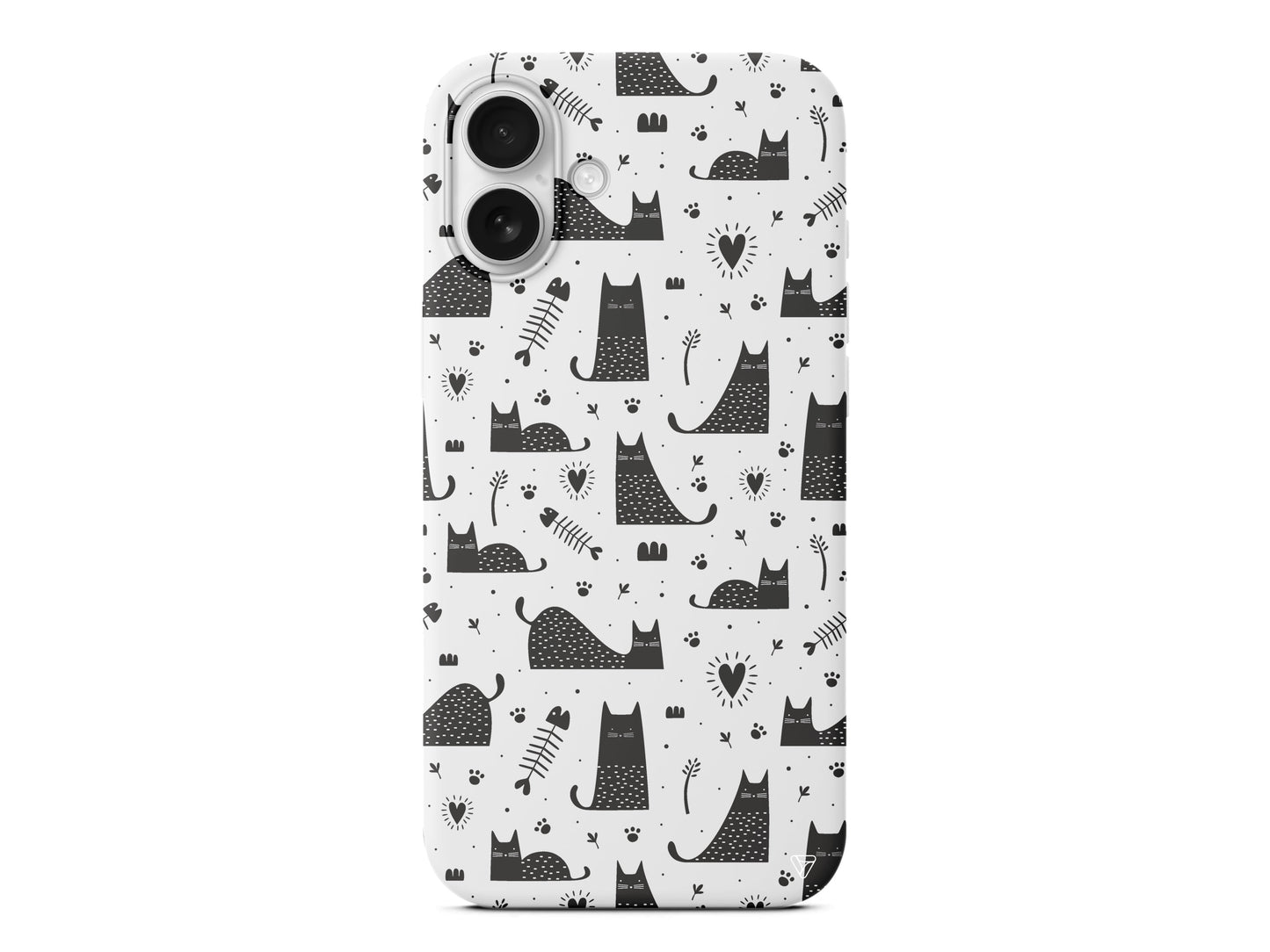 Balık ve Kedi Lansman Model İçi Kadife Silikon Telefon Kılıfı