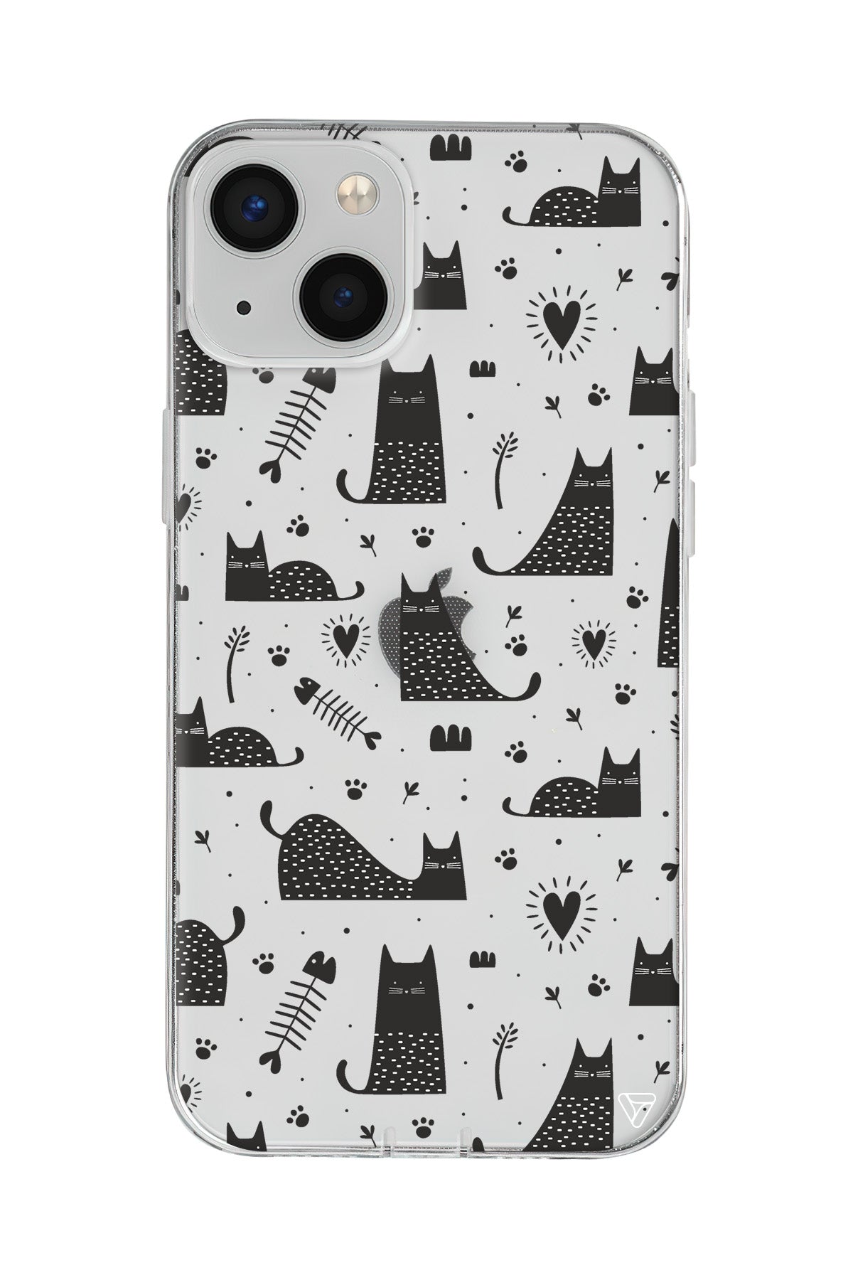 Balık ve Kedi Lansman Model İçi Kadife Silikon Telefon Kılıfı