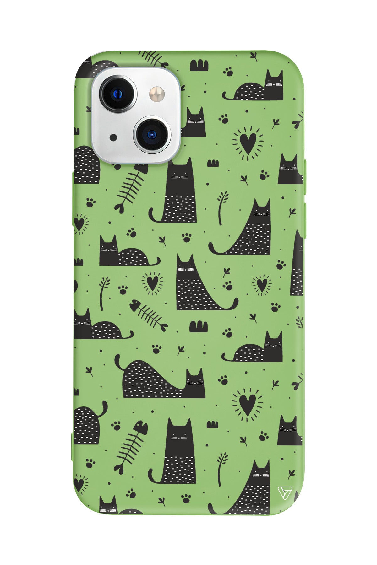 Balık ve Kedi Lansman Model İçi Kadife Silikon Telefon Kılıfı