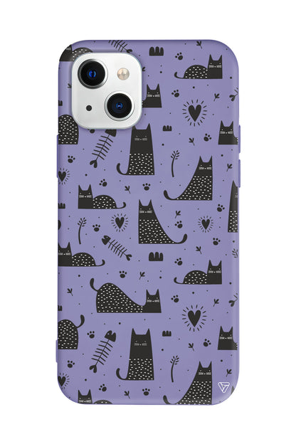 Balık ve Kedi Lansman Model İçi Kadife Silikon Telefon Kılıfı