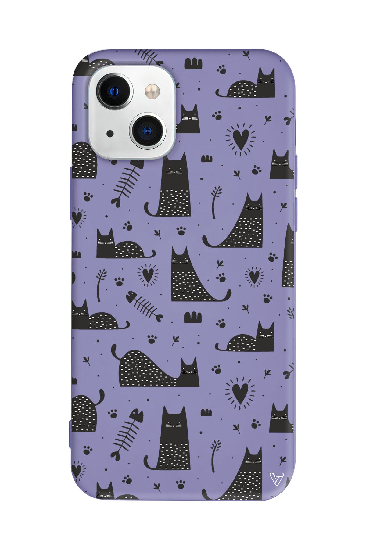 Balık ve Kedi Lansman Model İçi Kadife Silikon Telefon Kılıfı