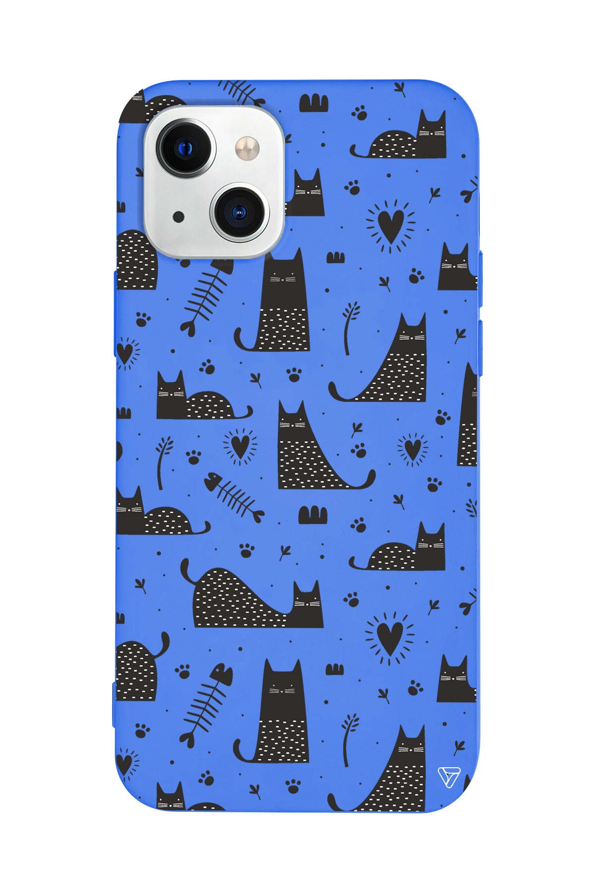 Balık ve Kedi Lansman Model İçi Kadife Silikon Telefon Kılıfı