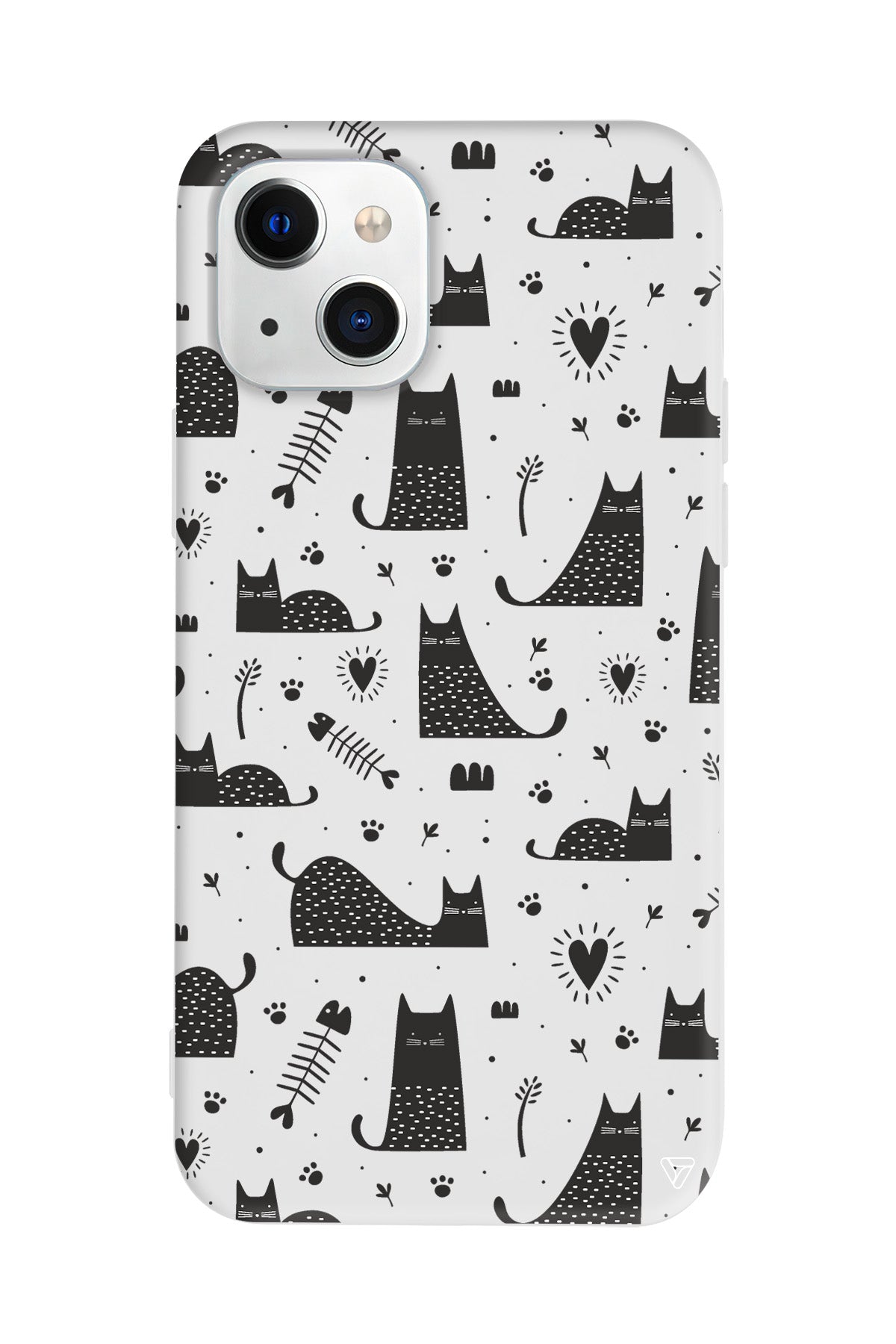 Balık ve Kedi Lansman Model İçi Kadife Silikon Telefon Kılıfı