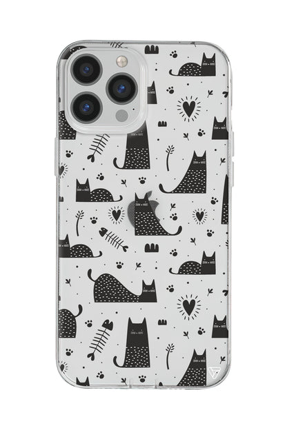 Balık ve Kedi Lansman Model İçi Kadife Silikon Telefon Kılıfı