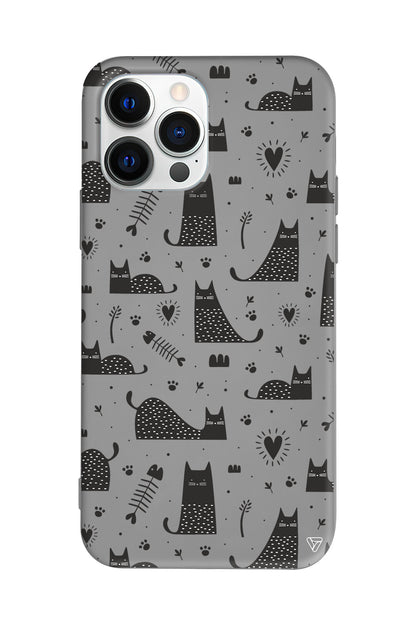 Balık ve Kedi Lansman Model İçi Kadife Silikon Telefon Kılıfı