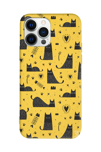 Balık ve Kedi Lansman Model İçi Kadife Silikon Telefon Kılıfı