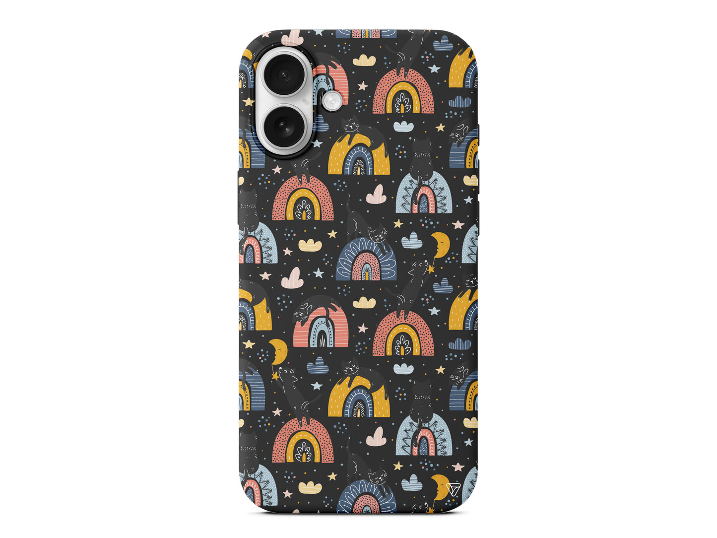 Sevimli Kara Kedi Lansman Model İçi Kadife Silikon Telefon Kılıfı – Plus Serisine Özel