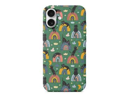 Sevimli Kara Kedi Lansman Model İçi Kadife Silikon Telefon Kılıfı