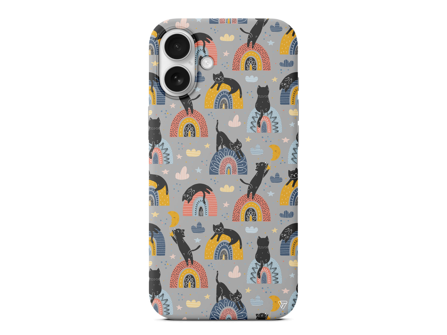 Sevimli Kara Kedi Lansman Model İçi Kadife Silikon Telefon Kılıfı – Plus Serisine Özel