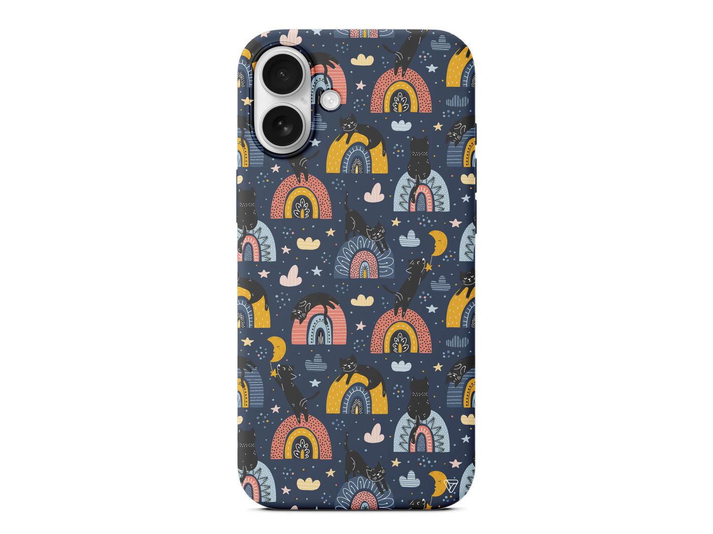 Sevimli Kara Kedi Lansman Model İçi Kadife Silikon Telefon Kılıfı – Plus Serisine Özel