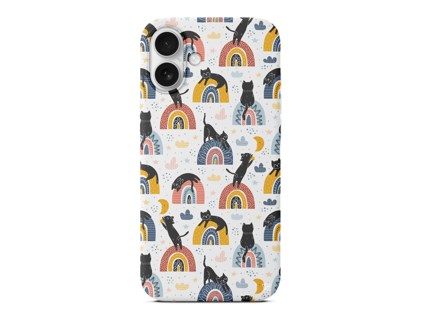 Sevimli Kara Kedi Lansman Model İçi Kadife Silikon Telefon Kılıfı