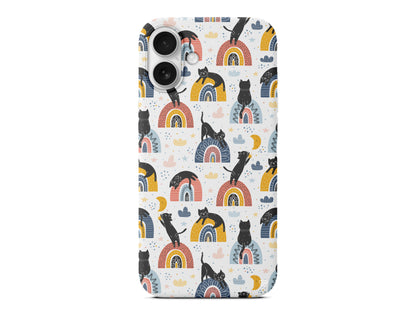 Sevimli Kara Kedi Lansman Model İçi Kadife Silikon Telefon Kılıfı