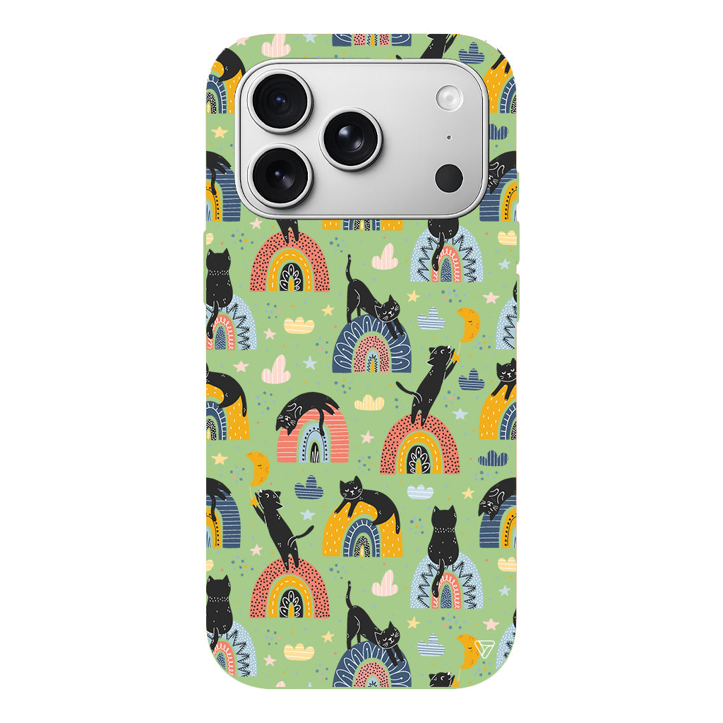 Sevimli Kara Kedi Lansman Model İçi Kadife Silikon Telefon Kılıfı