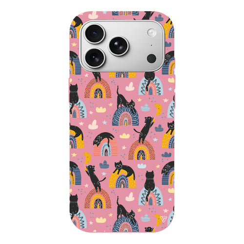 Sevimli Kara Kedi Lansman Model İçi Kadife Silikon Telefon Kılıfı