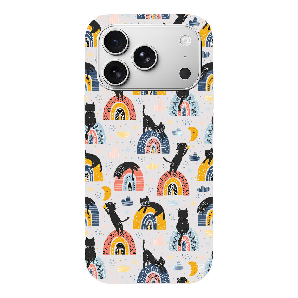 Sevimli Kara Kedi Lansman Model İçi Kadife Silikon Telefon Kılıfı