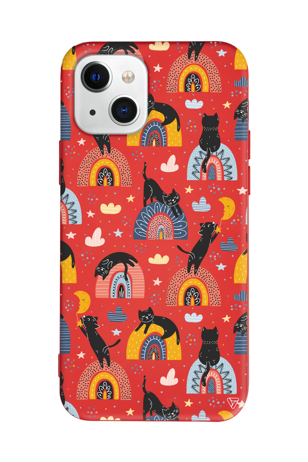 Sevimli Kara Kedi Lansman Model İçi Kadife Silikon Telefon Kılıfı – Plus Serisine Özel