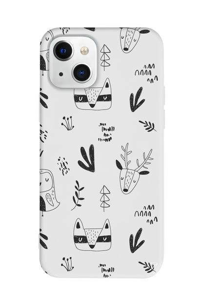 Alaska Hayvanlari Lansman Model İçi Kadife Silikon Telefon Kılıfı