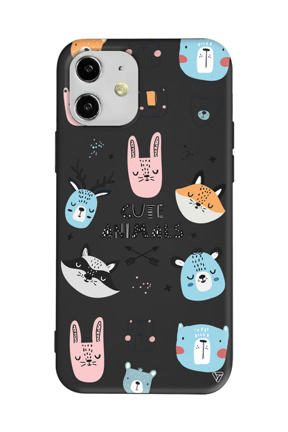 Sevimli Portreler Lansman Model İçi Kadife Silikon Telefon Kılıfı