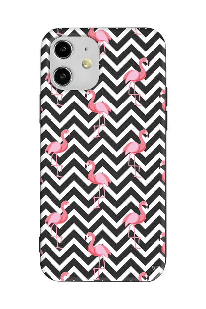 Desen ve Flamingo Lansman Model İçi Kadife Silikon Telefon Kılıfı