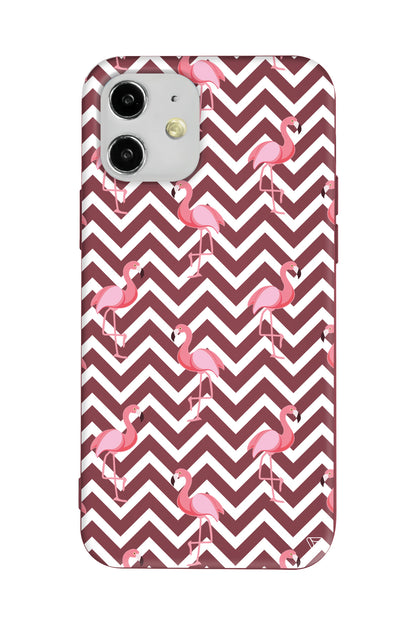 Desen ve Flamingo Lansman Model İçi Kadife Silikon Telefon Kılıfı