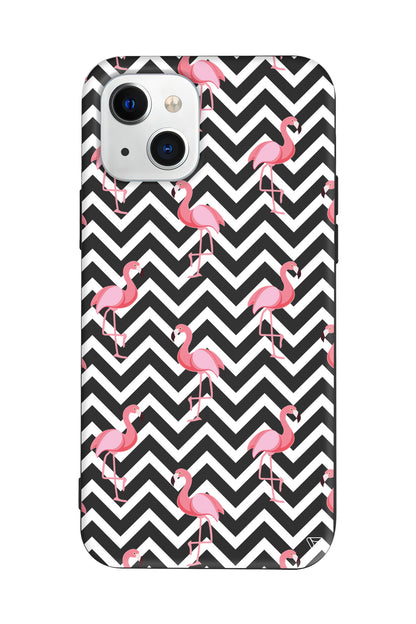 Desen ve Flamingo Lansman Model İçi Kadife Silikon Telefon Kılıfı – Plus Serisine Özel