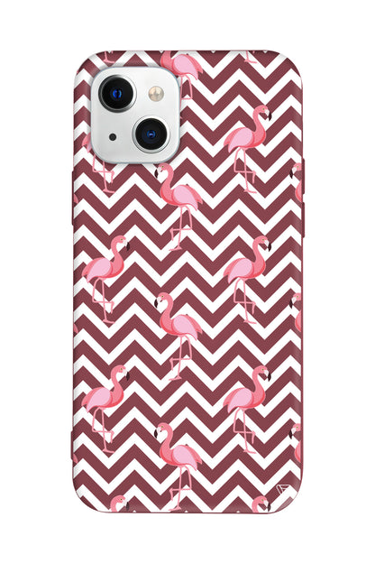 Desen ve Flamingo Lansman Model İçi Kadife Silikon Telefon Kılıfı – Plus Serisine Özel